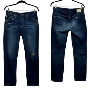 AG Adriano Goldschmied AG ED Ex Boyfriend Slim Slouchy Dark Wash Distressed Jean